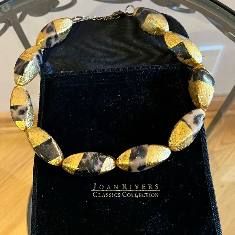Joan Rivers Gold & Leopard Tribal Necklace